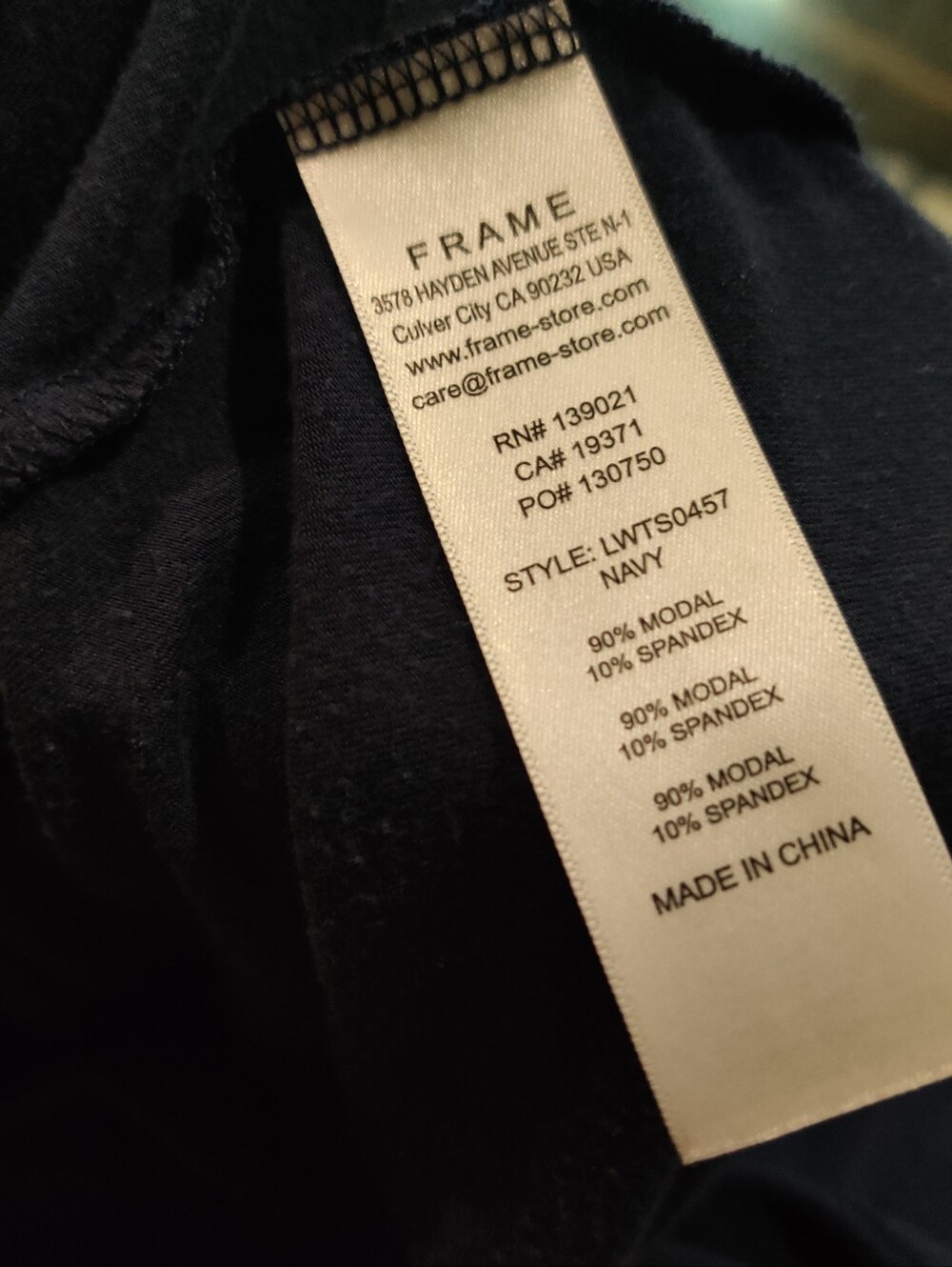 FRAME navy blue shirt top with puff sleeves size L - Picture 4 of 4